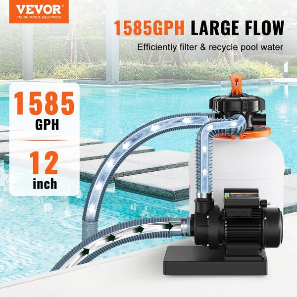Filtration Area sq. 23 ft.12 in. Sand Filter Pump 0.33 HP Swimming Pool  Pump Pressure Gauge for Above Ground Pool