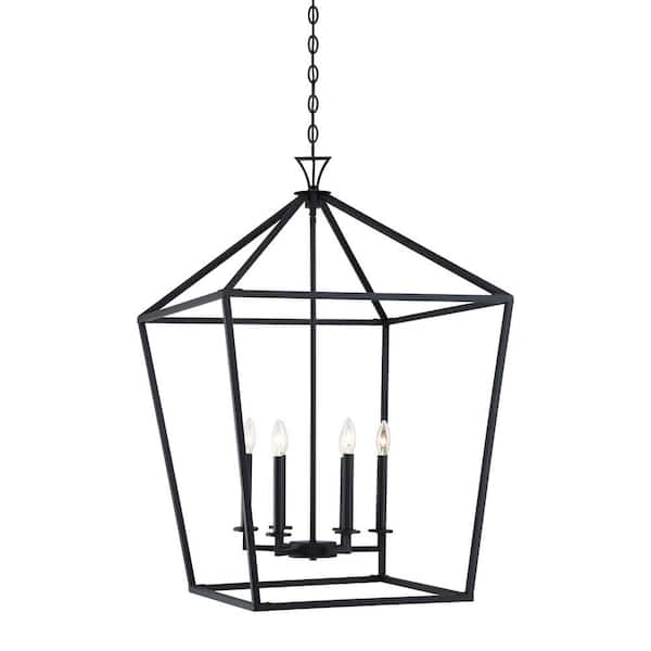 Savoy House Townsend 24 in. W x 36.5 in. H 6-Light Matte Black Candlestick Pendant Light