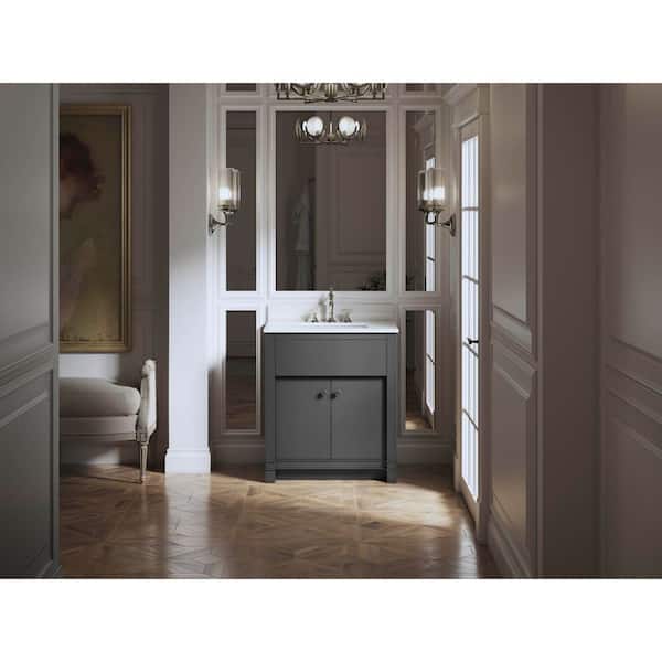 Alouette 30 in. Ferrous Grey Bath Vanity Cabinet with Sink and Quartz Top