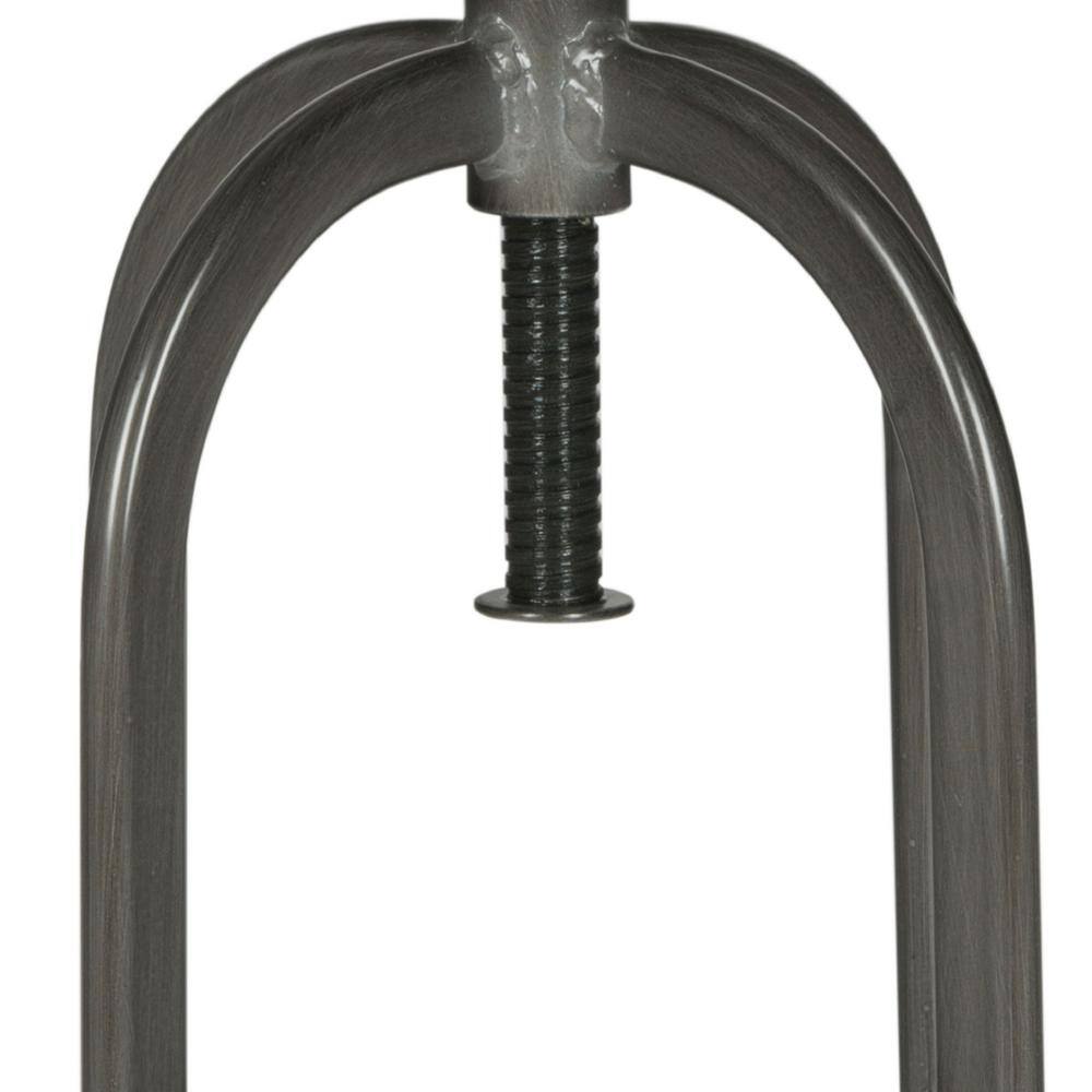 Transitional Beige and Black Adjustable Swivel Stool with Wood and Metal