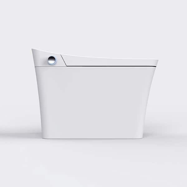 HAJ-Z Elongated Smart Bidet Toilet in White with Heated Seat, Sensor Lid, Auto Open/Close/Flush, Bidet Wash, Air Dryer