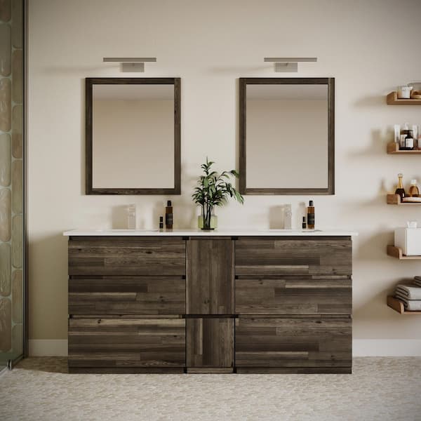 Formosa 70 in. Freestanding Double Bath Vanity Cabinet without Top in Acacia