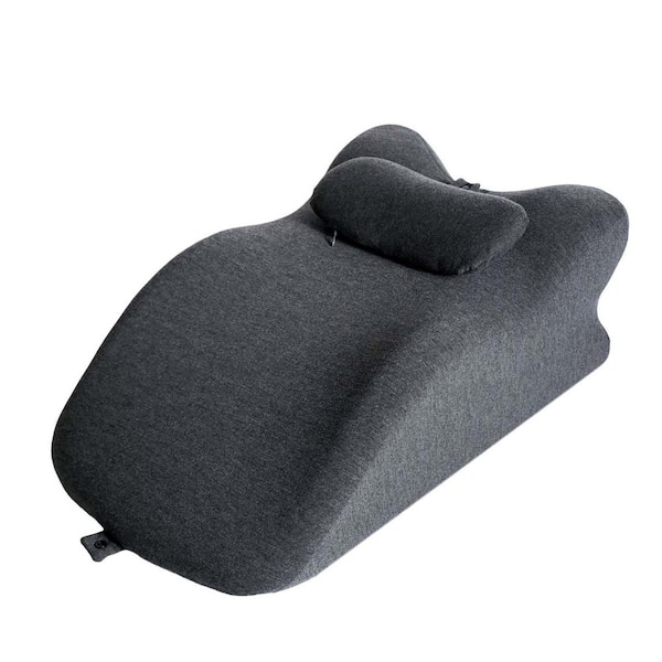 Dark Grey Memory Foam Wedge Pillow Ergonomic Reading Pillow for Back Support, Sleeping, Anti Snoring & Leg Pain Relief