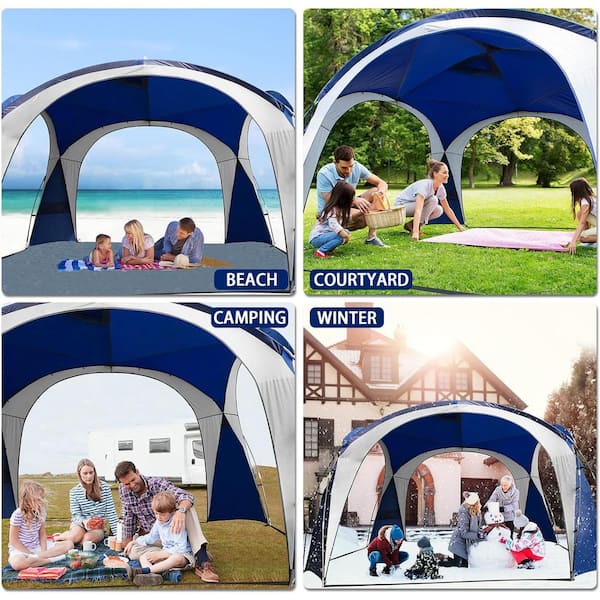 テント・タープ DOME SHELTER/300 WITH SIDE WALLS Blue Tent with Side Wall, Ground Pegs, and Stability Poles, Sun