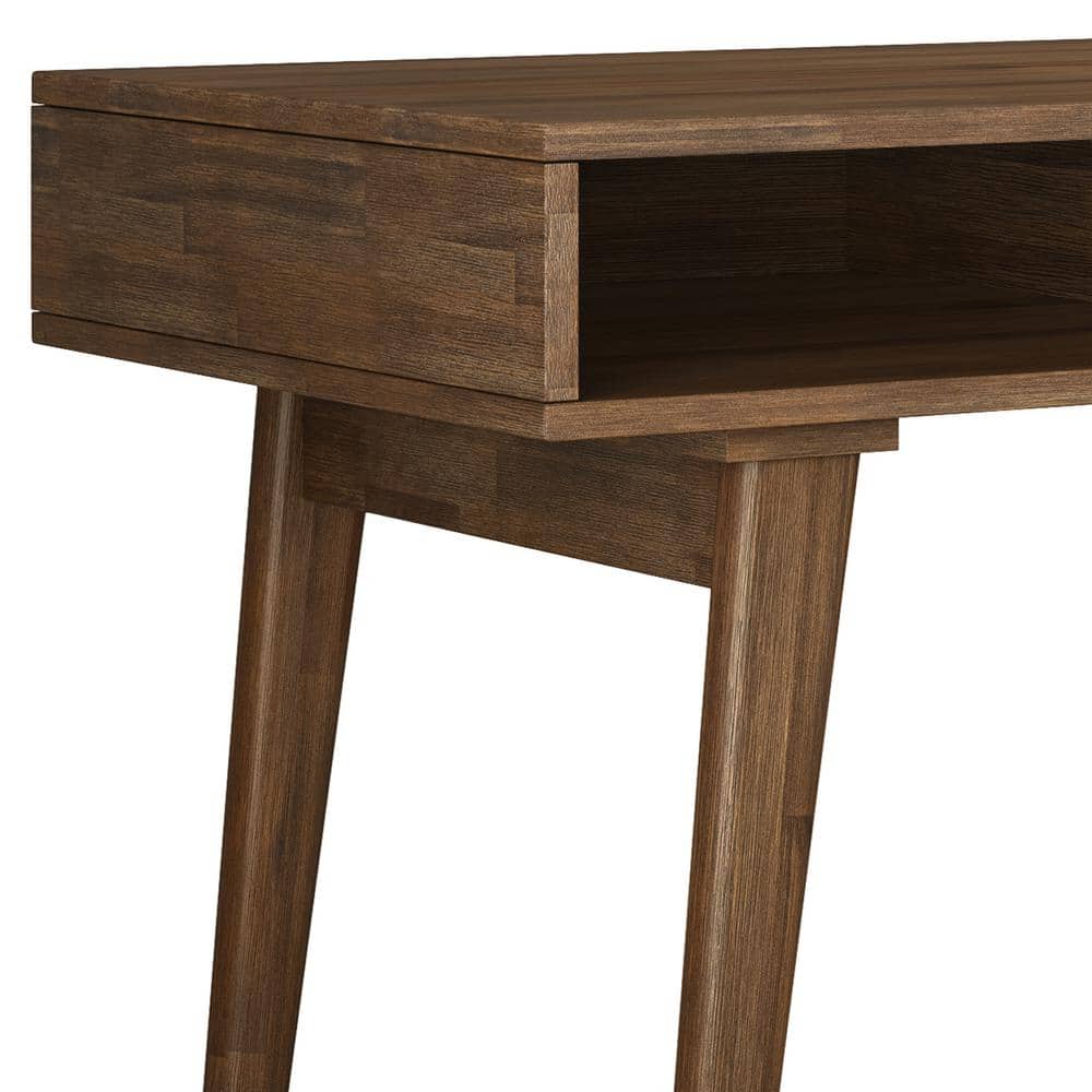 Clarkson 60" Aged Brown Solid Acacia Wood Computer Desk with Drawers