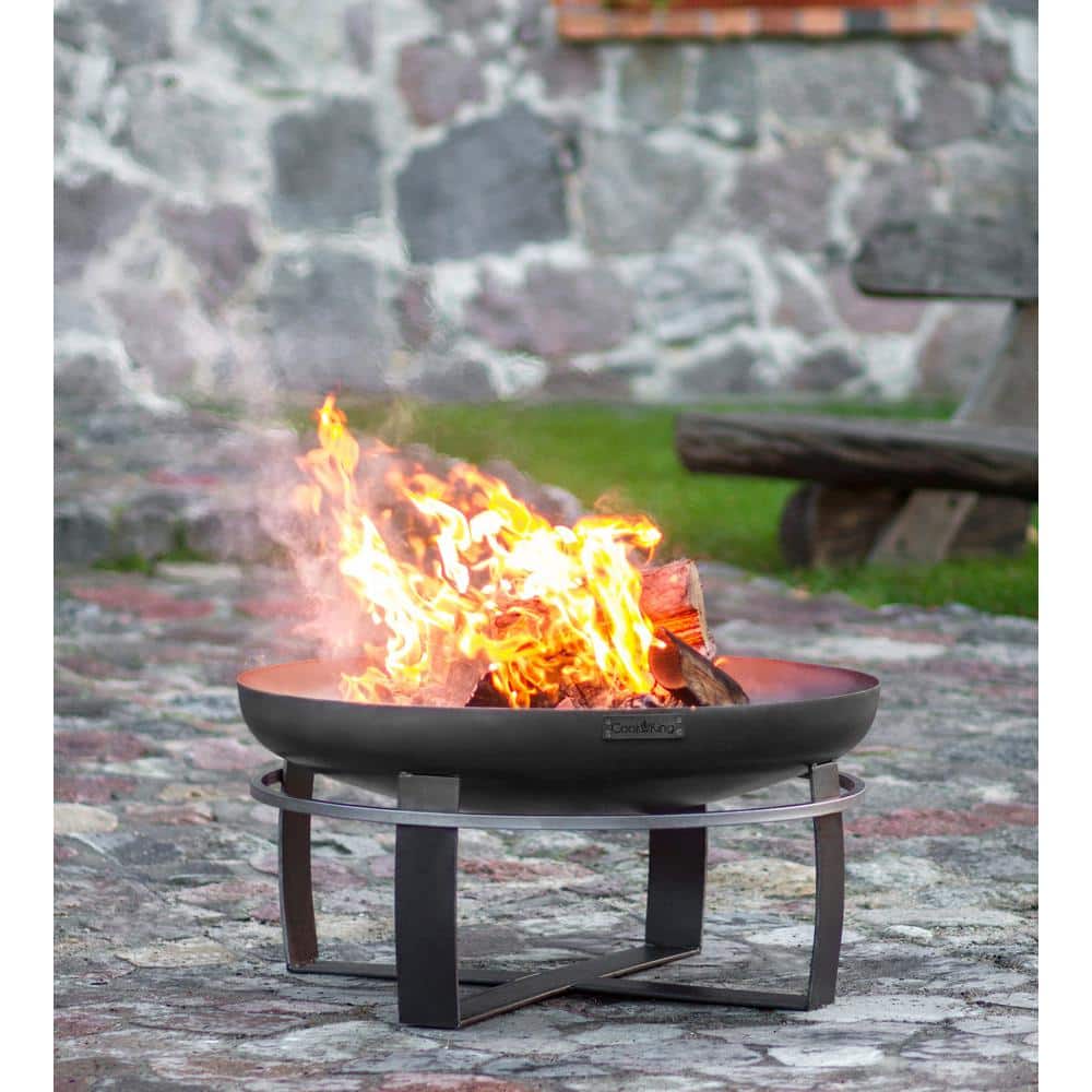 Cook King 31.5" Black Steel Round Wood Burning Fire Pit