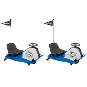 High Torque Motorized Drifting Crazy Cart with Drift Bar, Blue (2 Pack)