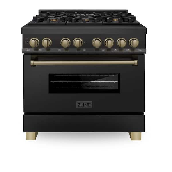 ZLINE Kitchen and Bath 36 in. 6 Burner Dual Fuel Range in Stainless Steel  RA36 - The Home Depot