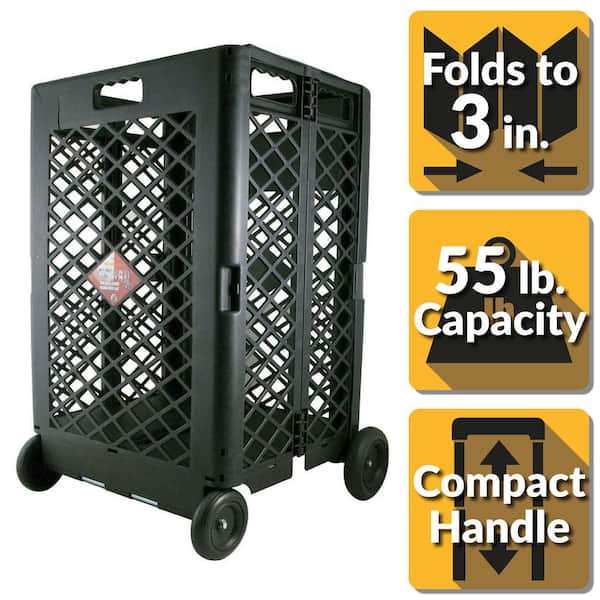PACK-N-ROLL 17 in. 0-Drawer Mesh Rolling Utility Cart