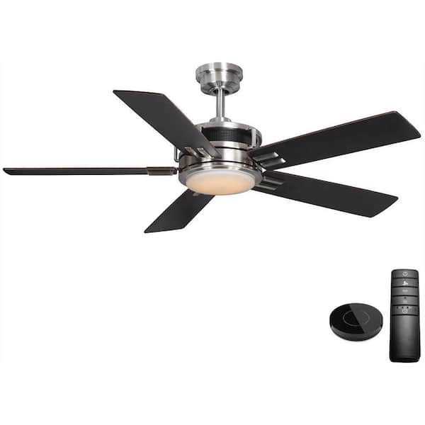 Windlow 52 in. LED Brushed Nickel Ceiling Fan with Light Kit works with Google Assistant and Alexa