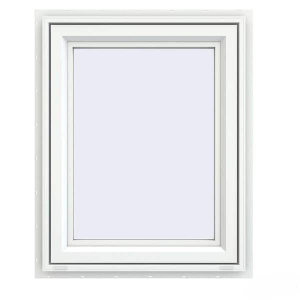29.5 in. x 35.5 in. V-4500 Series White Vinyl Right-Handed Casement Window with Fiberglass Mesh Screen