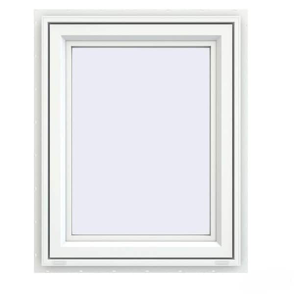 JELD-WEN 29.5 in. x 35.5 in. V-4500 Series White Vinyl Right-Handed Casement Window with Fiberglass Mesh Screen