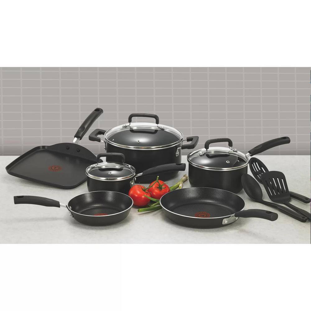 T-fal 12-Piece Black Non-Stick Aluminum Cookware Set