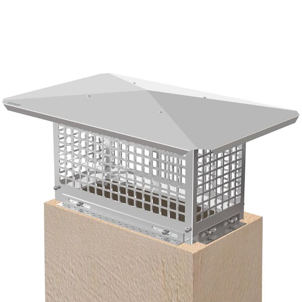 VEVOR Chimney Cap 8 in. x 17 in. Flue Caps 304 Stainless Steel Fireplace Chimney Cover Chimney Flue Cover