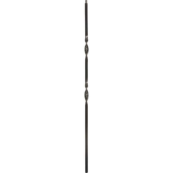 0.5 in. D x 0.5 in. W x 44 in. L Low Sheen Black Iron Baluster