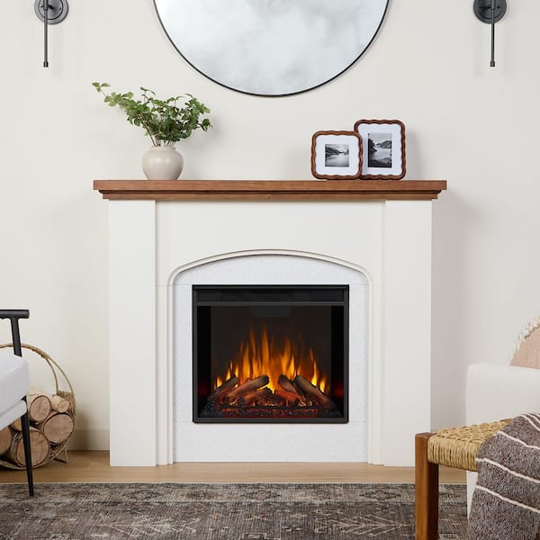Real Flame Anika 49 in. Freestanding Wooden Electric Fireplace in