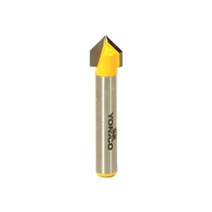 V-Groove 90° 1/4 in. Shank Carbide Tipped Router Bit