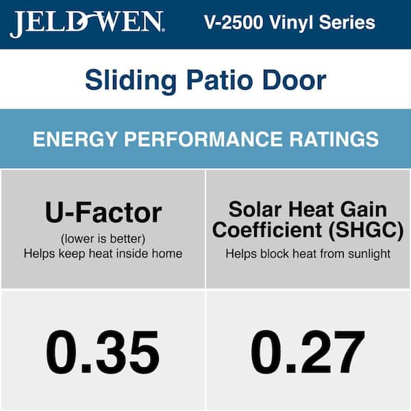 72 in. x 80 in. V-4500 Contemporary Black FiniShield Vinyl Left-Hand Full Lite Sliding Patio Door w/ Internal Blinds