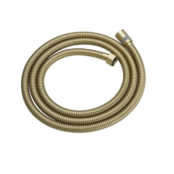 BWE 71 in. Stainless Steel Flexible Handheld Shower Hose Attachment for Bathing Toilet Cleaning Pet In Brushed Gold