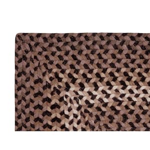 Woodbridge Braid Collection Black 27" x 45" Rectangle 100% Wool Reversible Indoor Area Rug