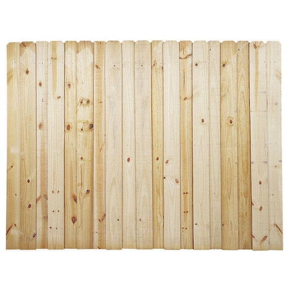 Unbranded 6 ft. H x 8 ft. W Pressure-Treated Pine Board-on-Board Fence Panel