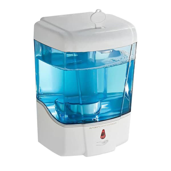 White Soap Dispenser Automatic Touchless Wall Mount 600ml Gel and Liquid Lotion Dispenser for Bathroom