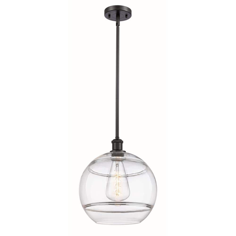 Rochester 100-Watt 1-Light Oil Rubbed Bronze Standard Mini Pendant Light with Clear Glass Shade, No Bulbs Included price history on PriceWatchPro