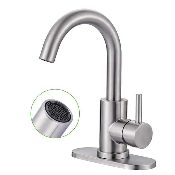 Single Handle Bar Faucet with All Mounting Hardware in Brushed Nickel
