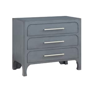 Burnished Chelsea Grey Chest with Three Drawers 35 in.