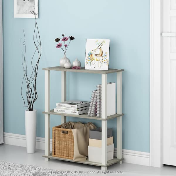Furinno Turn-N-Tube Sonoma Oak/White 3-Tier Compact Multipurpose