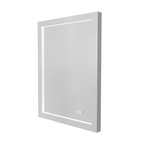 28 in. W x 36 in. H Rectangular Frameless Anti-Fog LED Light Wall Mounted Bathroom Vanity Mirror in Aluminum