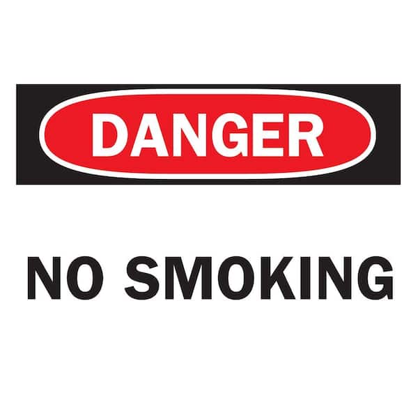 Brady 10 in. x 14 in. Plastic Danger No Smoking OSHA Safety Sign