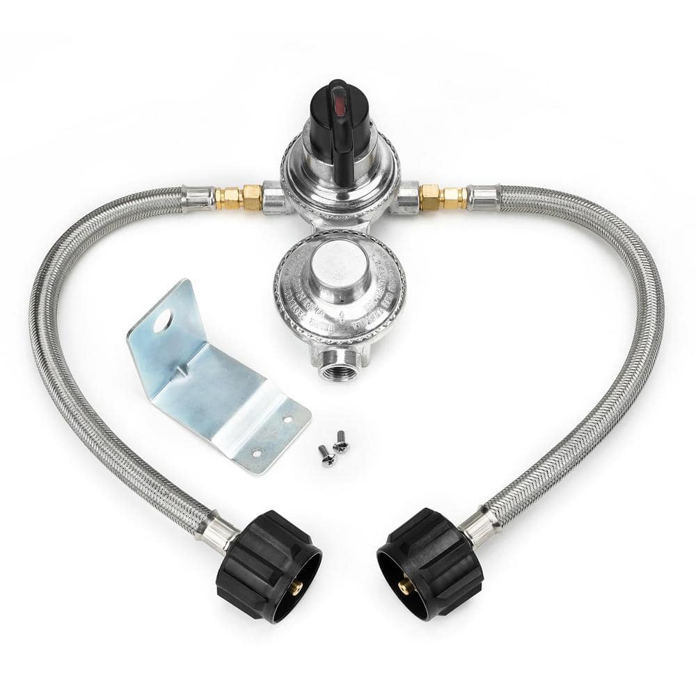 onlyfire 18 in. RV Propane Regulator for Dual Tanks, 2 Stage Auto ...