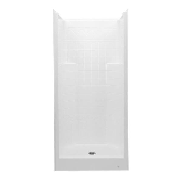 Aquatic Everyday Diagonal Tile AFR 36 in. x 36 in. x 79 in.1-Piece Shower Stall with Center Drain in White