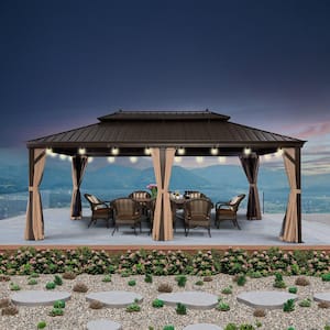 PURPLE LEAF 12 ft.x 20 ft.Bronze Patio Outdoor Gazebo for Backyard