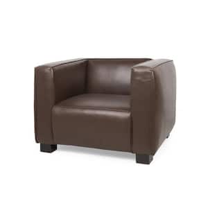 Denison Dark Brown Faux Leather Club Chair
