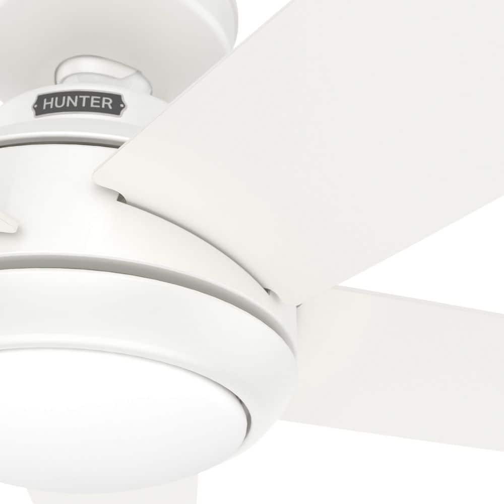 52" Fresh White Metal Ceiling Fan with LED Light and Remote