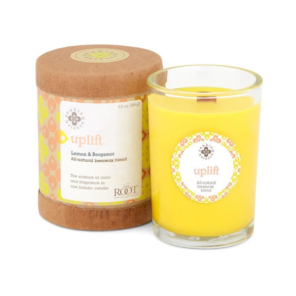 ROOT CANDLES Seeking Balance Uplift Lemon and Bergamot Scented Spa Jar Candle