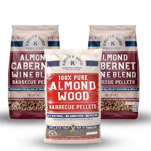 20 lbs. Cabernet Wine Almond Wood (2-Pack) Plus 20 lbs. Pure Almond Wood BBQ Smoker Pellets Combo Pack