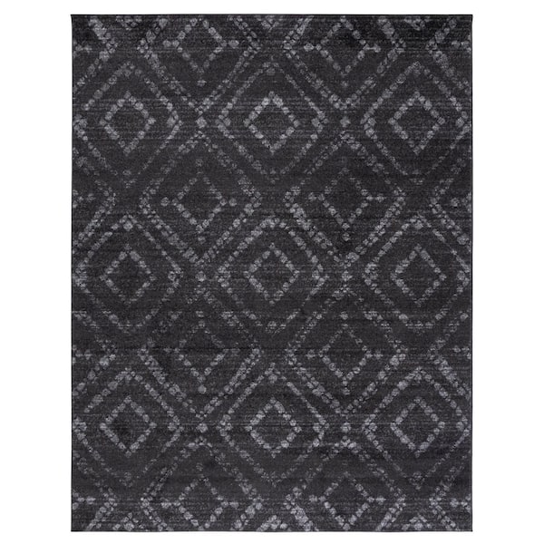 Adirondack 10 ft. x 14 ft. Dark Gray/Gray Geometric Area Rug