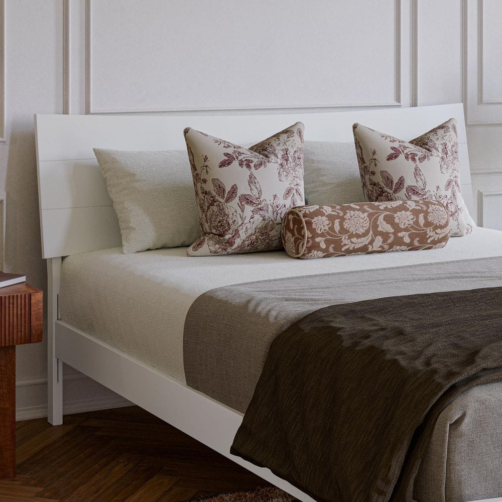 Phoenix White Wood Queen Panel Headboard