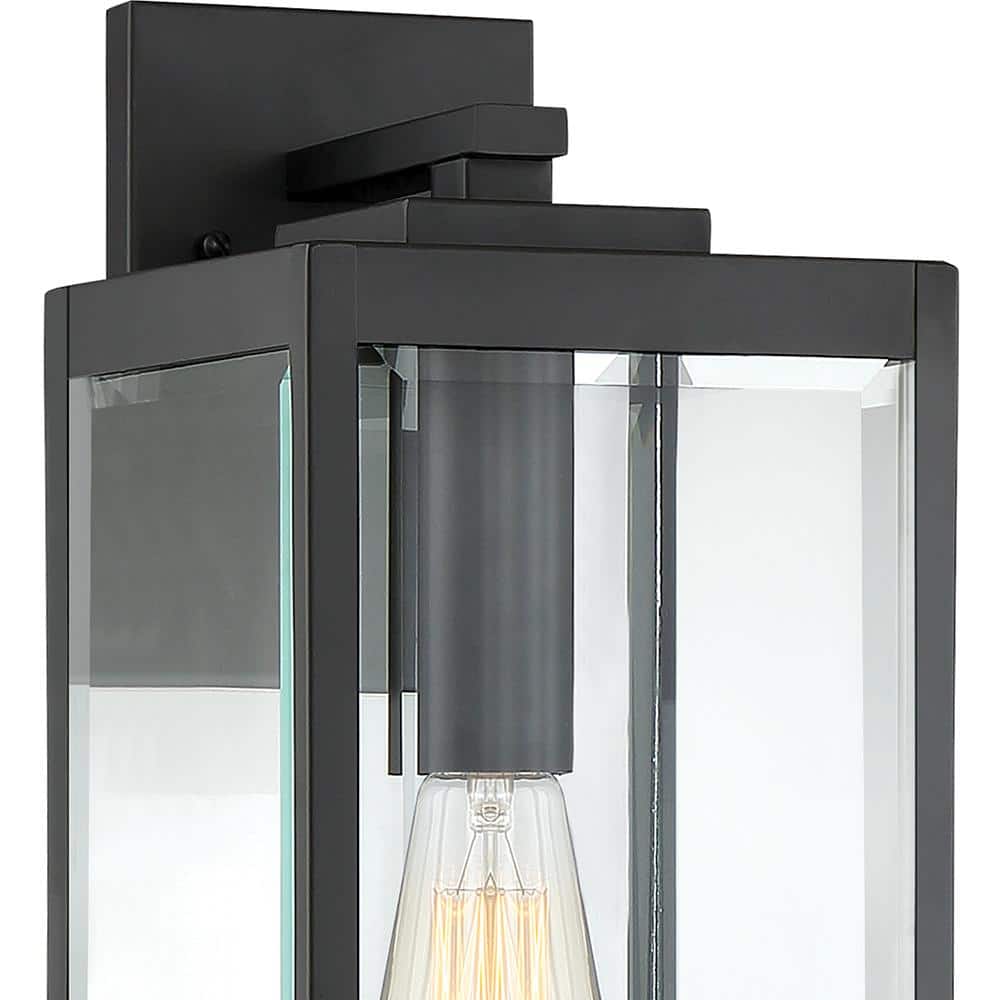 20" Black and Bronze Steel Outdoor Wall Lantern