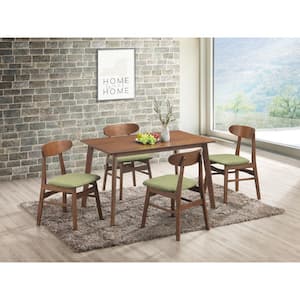 New Classic Furniture Morocco 5-Piece Wood Top Rectangle Dining Set, Green