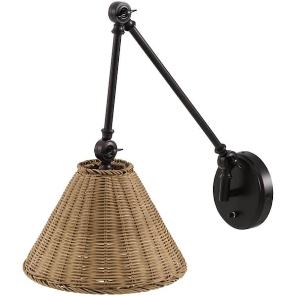 Semilla SLL-002 19 in. L x 11 in. W x 20 in. H, Black/Brown, Wall Sconce