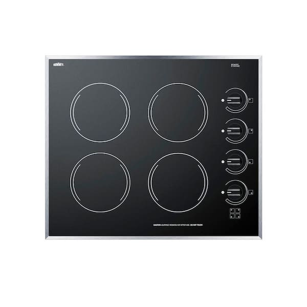 Summit Appliance 24 in. Radiant Electric Cooktop in Black with 4 Elements