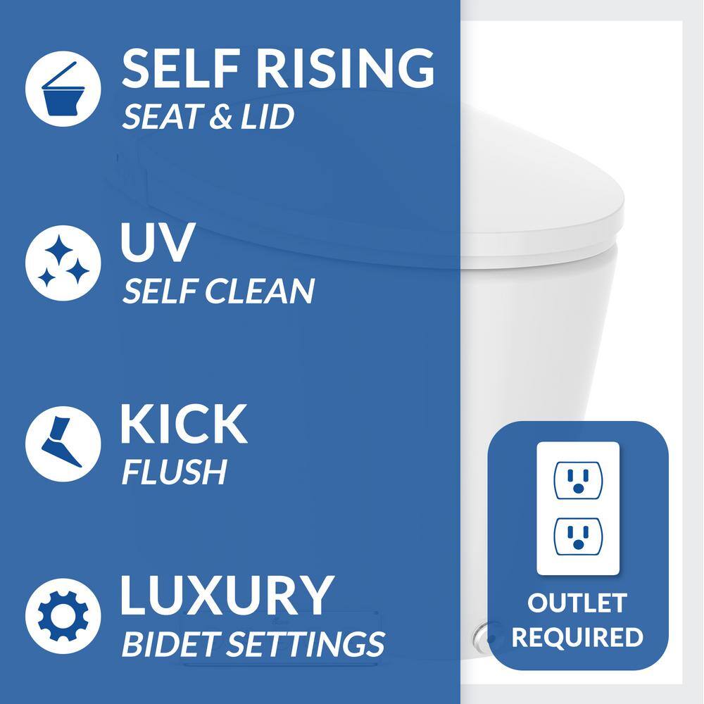 Discovery DLX White Elongated High Efficiency Bidet Toilet