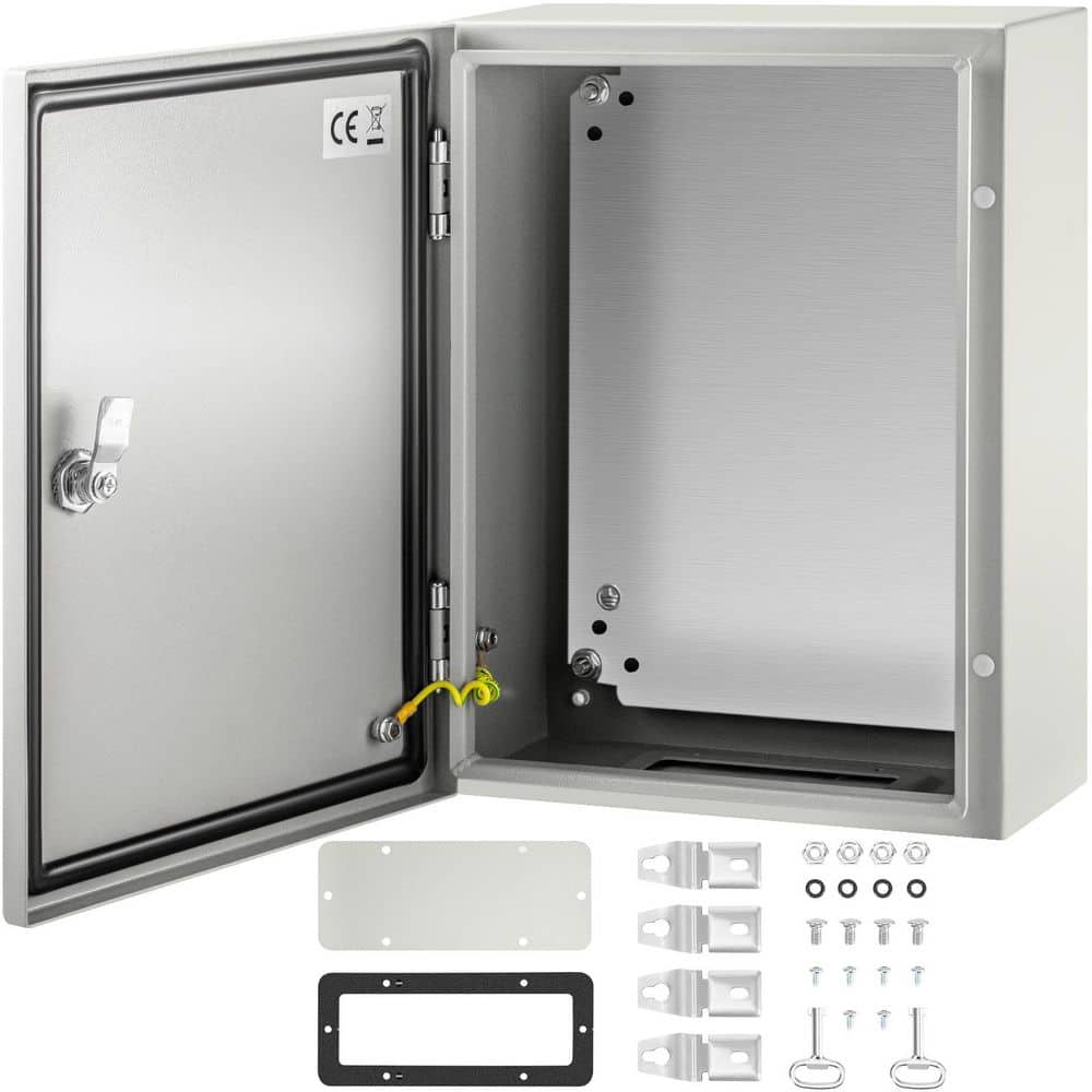 Carbon Steel Electrical Box 16x12x6in. Hinged Cover IP66 Waterproof Dust Resistant Outdoor Use Includes Mounting Plate price history on PriceWatchPro