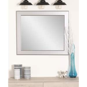 Large Rectangle Silver Modern Mirror (50 in. H x 32 in. W)