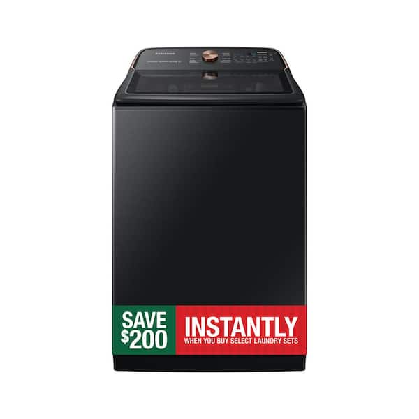5.5 cu. ft. Smart High-Efficiency Top Load Washer with Impeller and Auto Dispense System in Brushed Black, ENERGY STAR