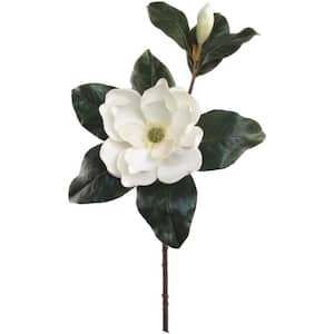 27 in. White Indoor Artificial Magnolia Flower Stems 6-Pack Floral Arrangements, Floral Home by Artificial Flowers